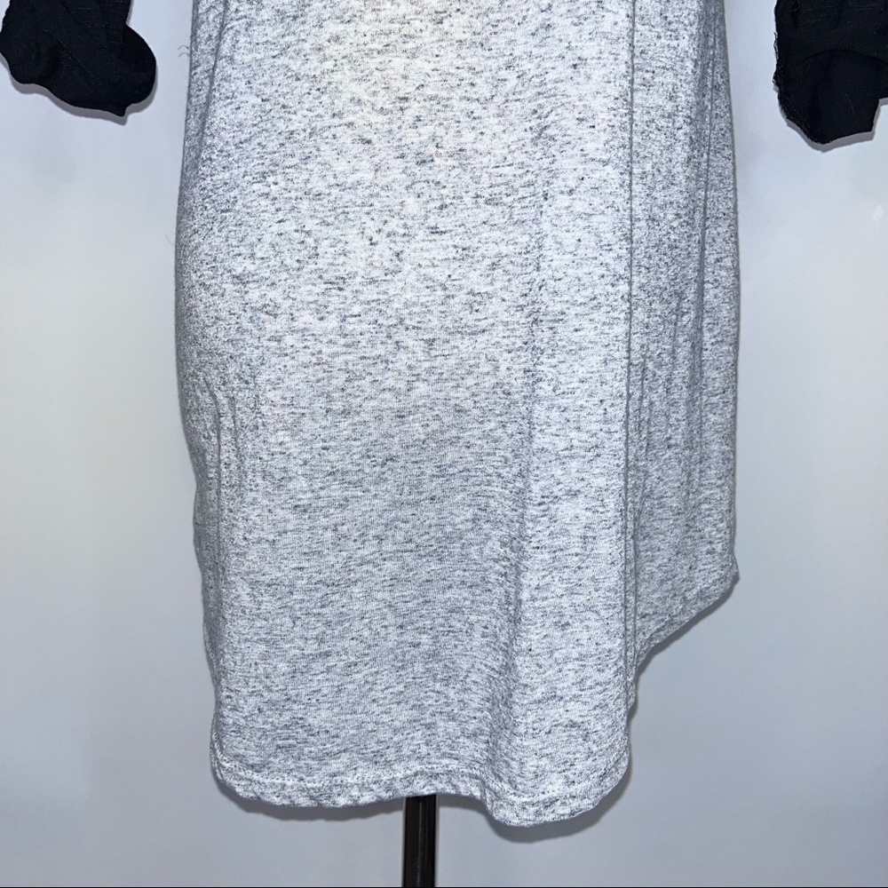 MOA MOA Gray Black Crew Neck Raglan Shirt Small Aztec Front Pocket - Picture 8 of 12